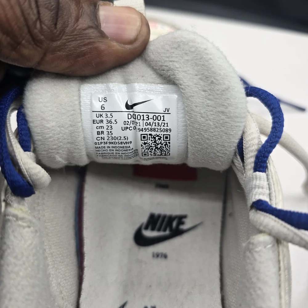 Nike White and Blue Sneakers with Red‎ Accents
